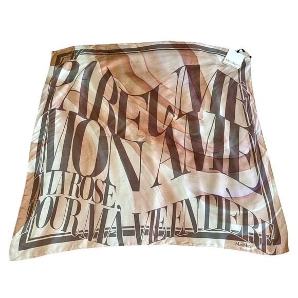 Max Mara 100% Silk Square Scarf Parfumé Mon Âme Made in Italy NWT 35" - Picture 2 of 10